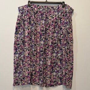 croft & barrow Floral Purple Multi A-Line Skirt